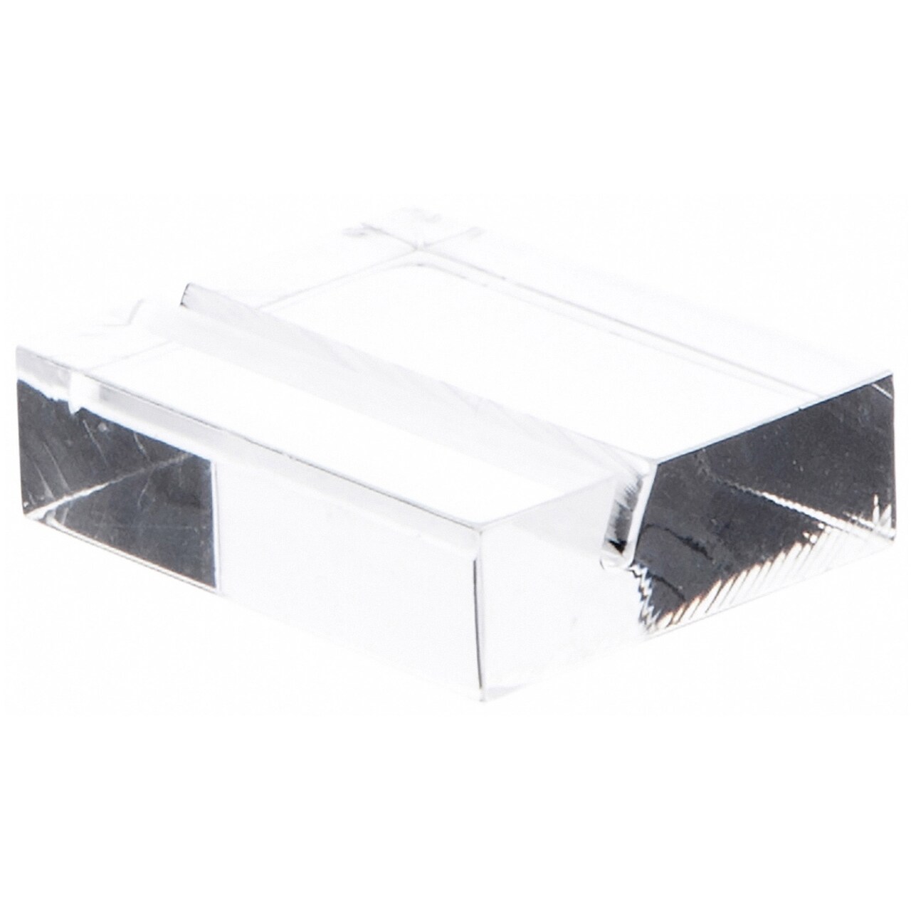 Plymor Clear Acrylic Block with Sign Display Holder Slot, 1.25" W x 1" D x .375" H